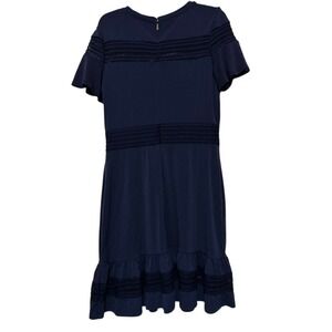 Michael Michael Kors Women's Navy Blue Lace Trim‎ Dress